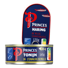 Princes tonijnstukken of haring in tomatensaus